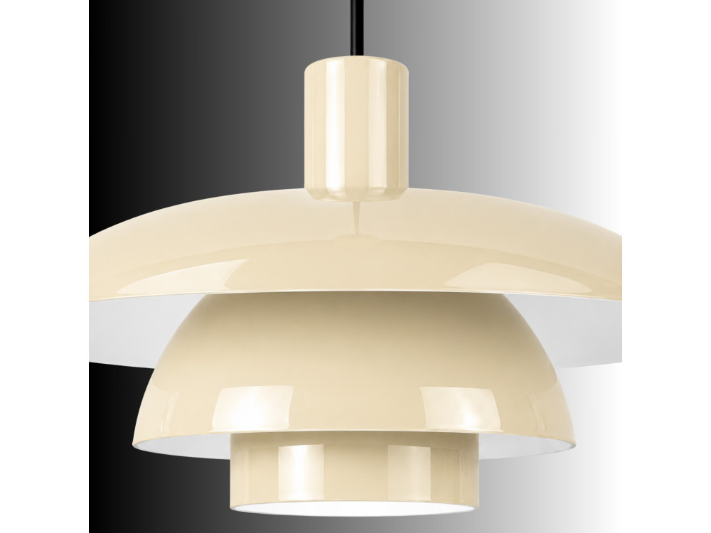 Candeeiro suspenso em metal «Layer» - 45 x 45 cm - Bege