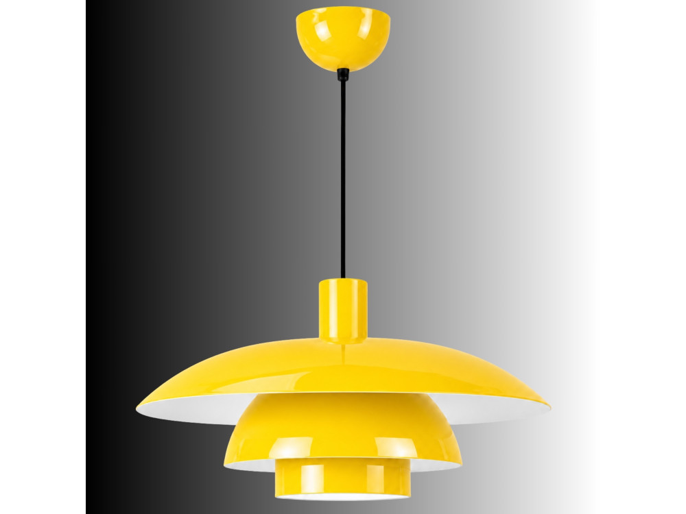 Candeeiro suspenso em metal «Layer» - 45 x 45 cm - Amarelo