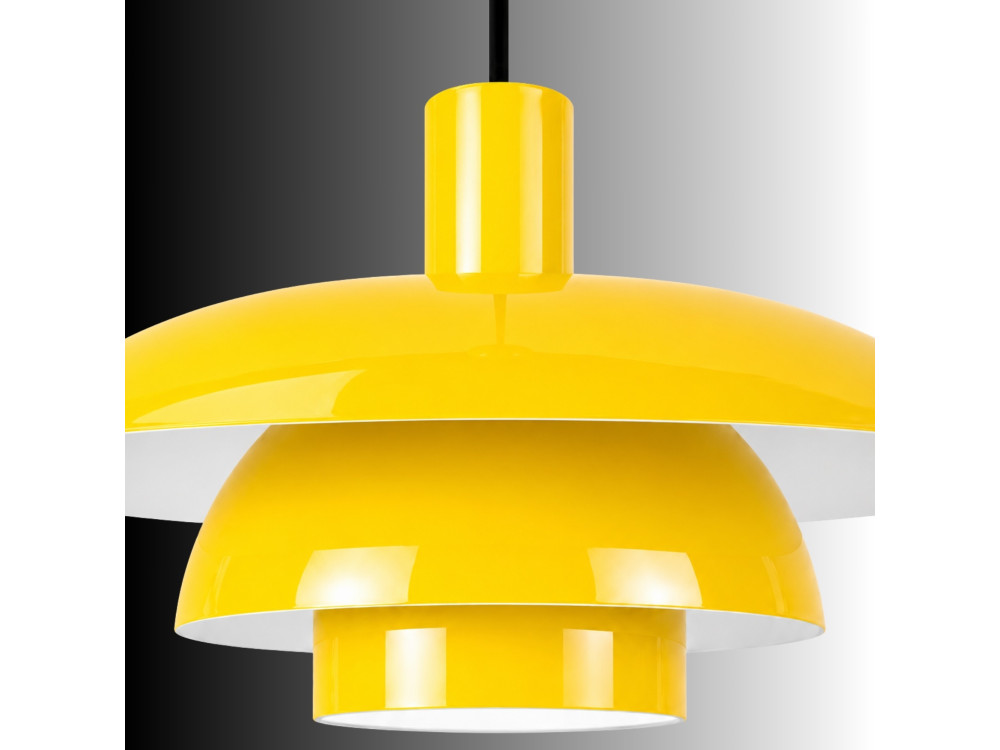 Candeeiro suspenso em metal «Layer» - 45 x 45 cm - Amarelo