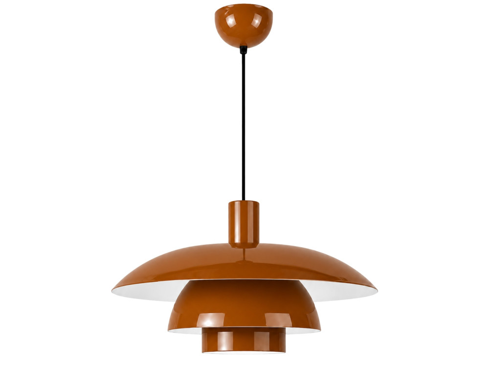 Candeeiro suspenso em metal «Layer» - 45 x 45 cm - Castanho