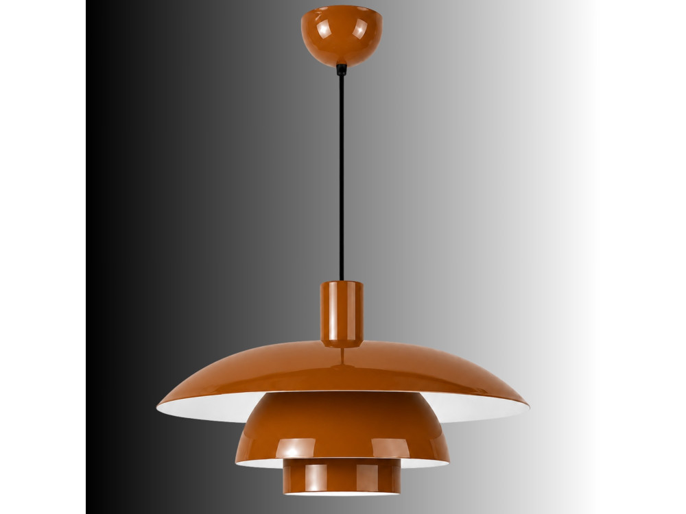 Candeeiro suspenso em metal «Layer» - 45 x 45 cm - Castanho