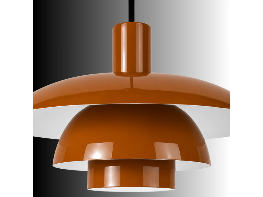 Candeeiro suspenso em metal «Layer» - 45 x 45 cm - Castanho