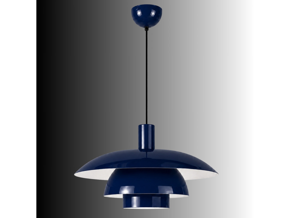 Candeeiro suspenso em metal «Layer» - 45 x 45 cm - Azul-marinho