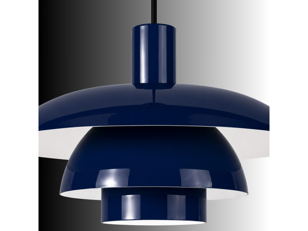 Candeeiro suspenso em metal «Layer» - 45 x 45 cm - Azul-marinho