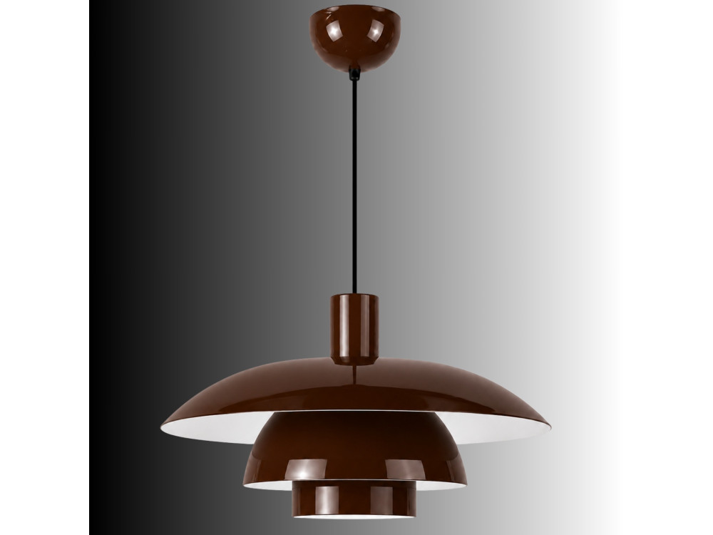 Candeeiro suspenso em metal «Layer» - 45 x 45 cm - Castanho