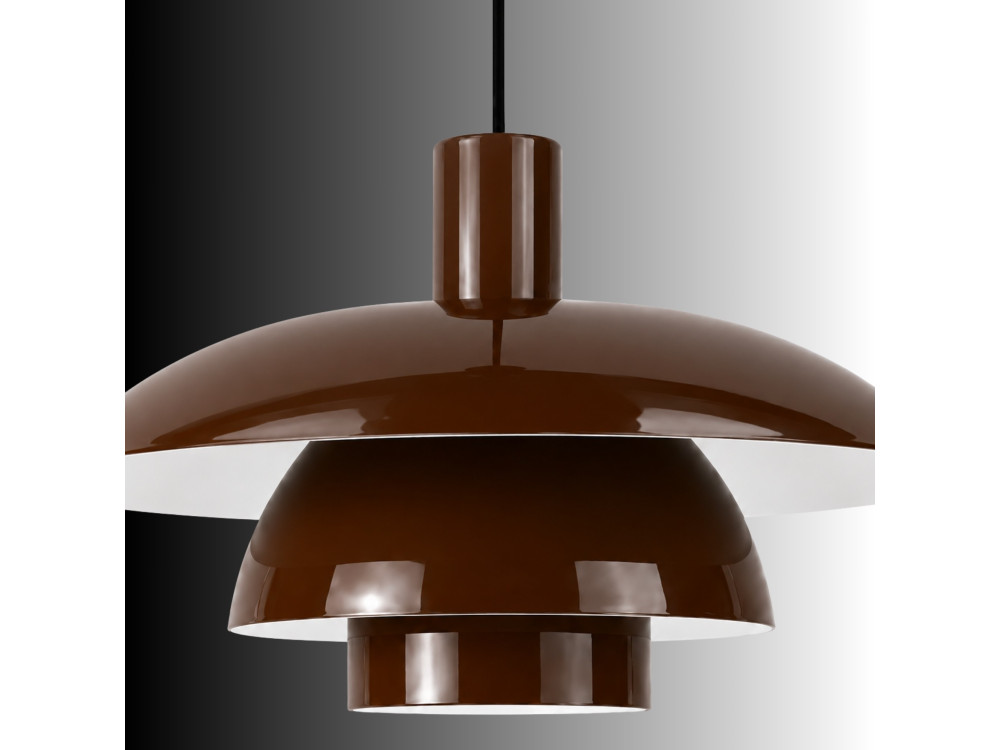 Candeeiro suspenso em metal «Layer» - 45 x 45 cm - Castanho