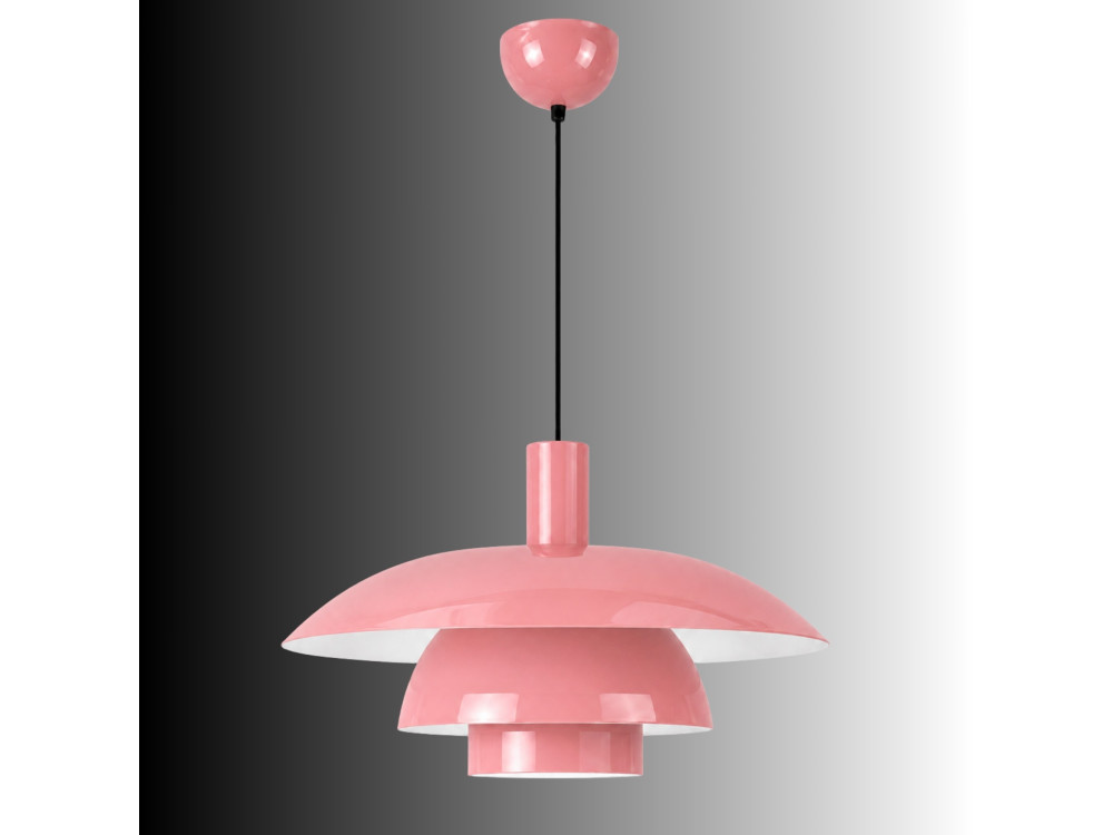 Candeeiro suspenso em metal «Layer» - 45 x 45 cm - Rosa