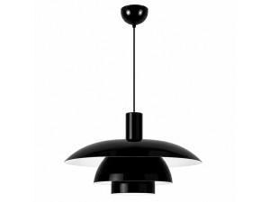Candeeiro suspenso em metal «Layer» - 45 x 45 cm - Preto