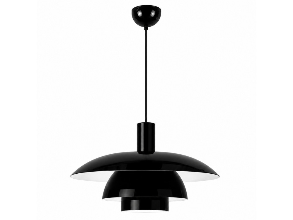 Candeeiro suspenso em metal «Layer» - 45 x 45 cm - Preto