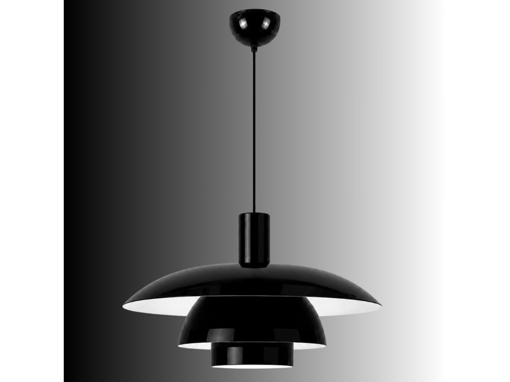 Candeeiro suspenso em metal «Layer» - 45 x 45 cm - Preto