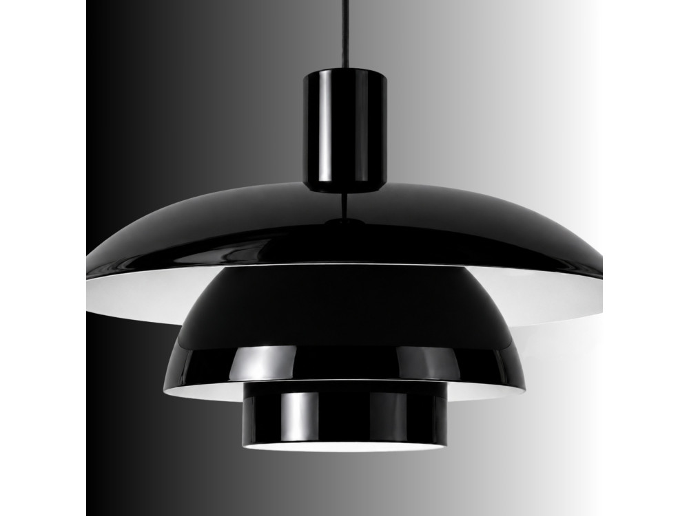 Candeeiro suspenso em metal «Layer» - 45 x 45 cm - Preto