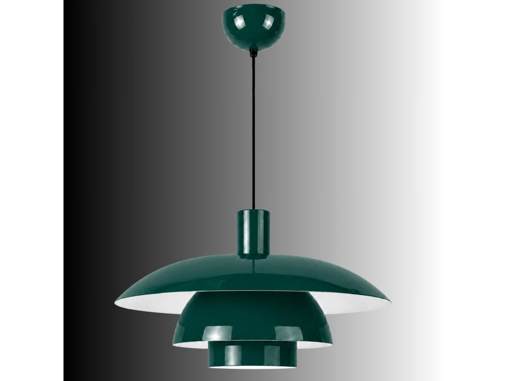 Candeeiro suspenso em metal «Layer» - 45 x 45 cm - Verde escuro