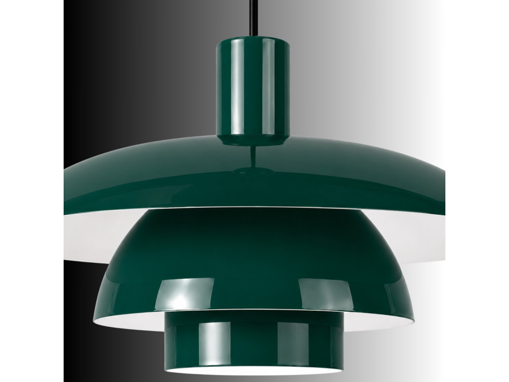 Candeeiro suspenso em metal «Layer» - 45 x 45 cm - Verde escuro