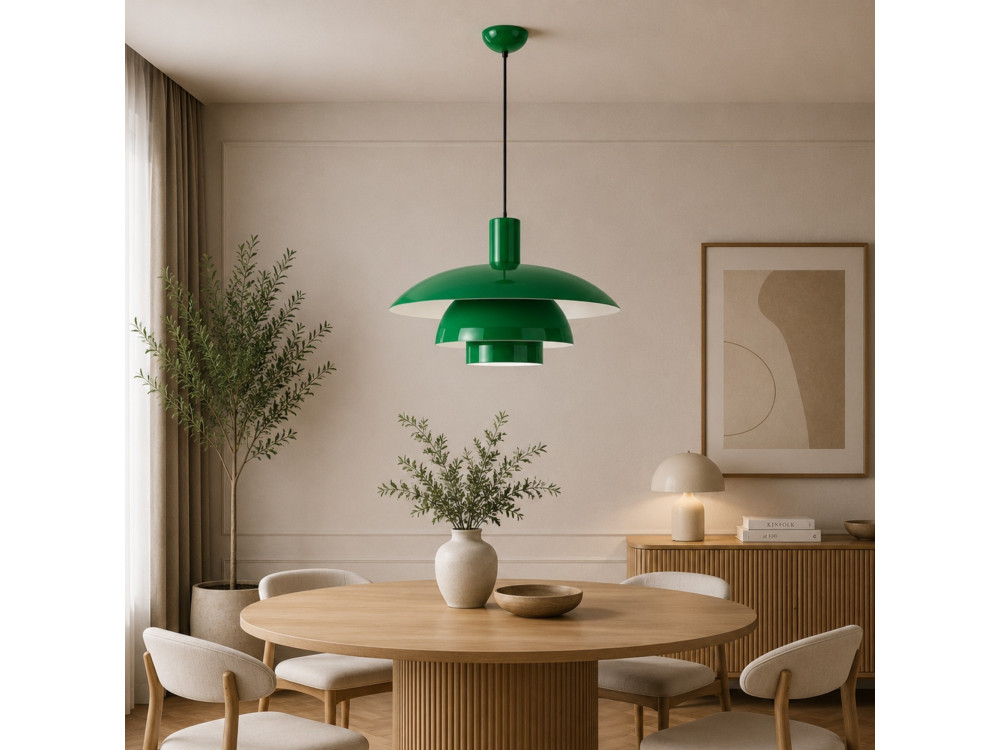 Candeeiro suspenso em metal «Layer» - 45 x 45 m - Verde claro