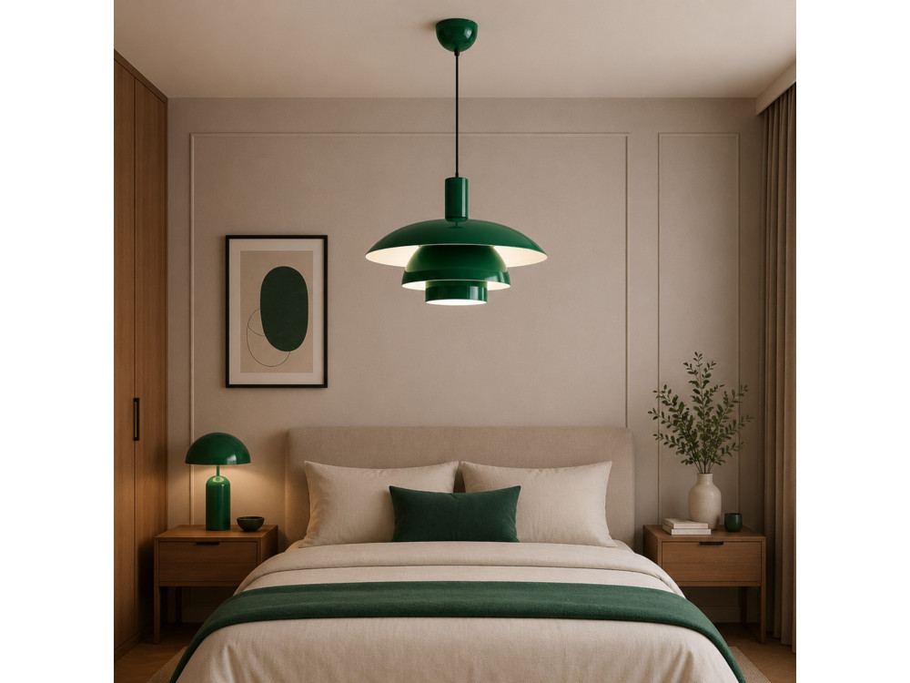 Candeeiro suspenso em metal «Layer» - 45 x 45 m - Verde claro