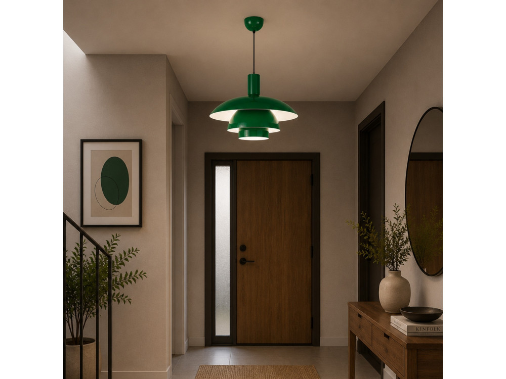 Candeeiro suspenso em metal «Layer» - 45 x 45 m - Verde claro