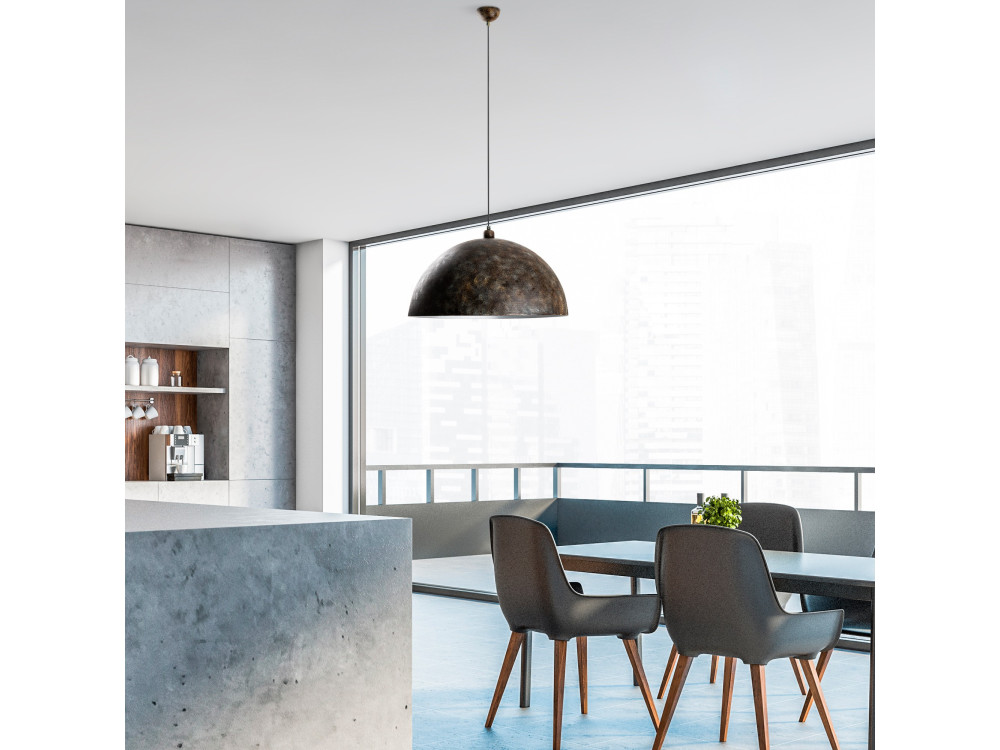 Candeeiro suspenso em metal «Kure» - 60 x 60 cm - Antigo