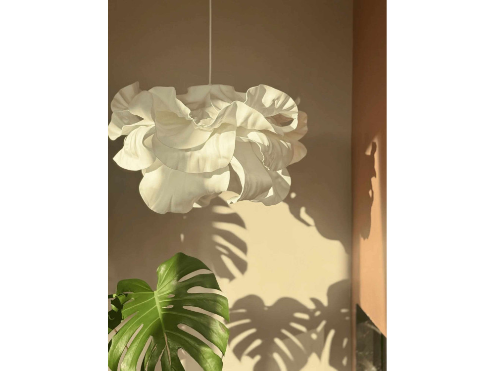Candeeiro suspenso em plástico «MOD0007» - 48 x 48 cm - Branco