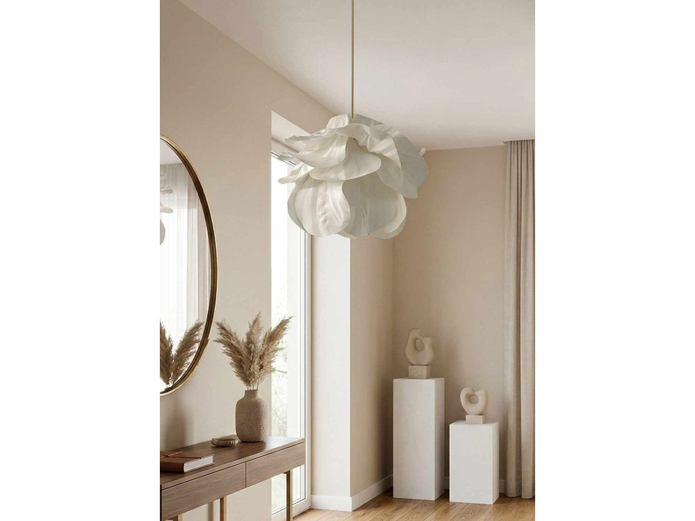 Candeeiro suspenso em plástico «MOD0007» - 48 x 48 cm - Branco