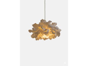 Candeeiro suspenso em plástico «MOD0018» - 48 x 48 cm - Creme