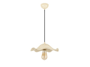 Candeeiro suspenso em metal «Liana» - 29 x 29 cm - Bege