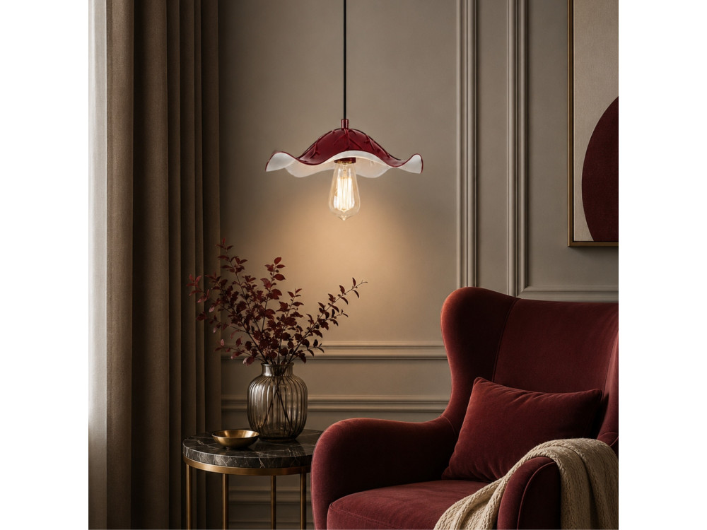 Candeeiro suspenso em metal «Liana» - 29 x 29 cm - Bordéus