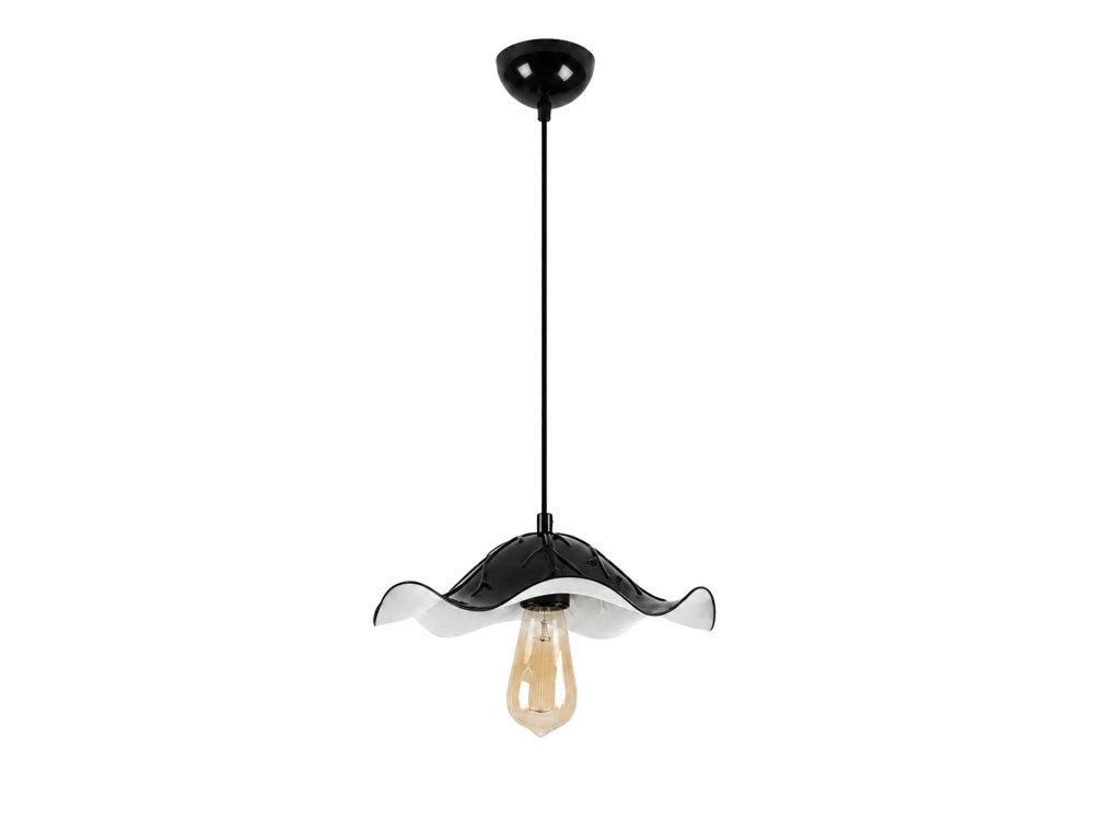Candeeiro suspenso em metal «Liana» - 29 x 29 cm - Preto