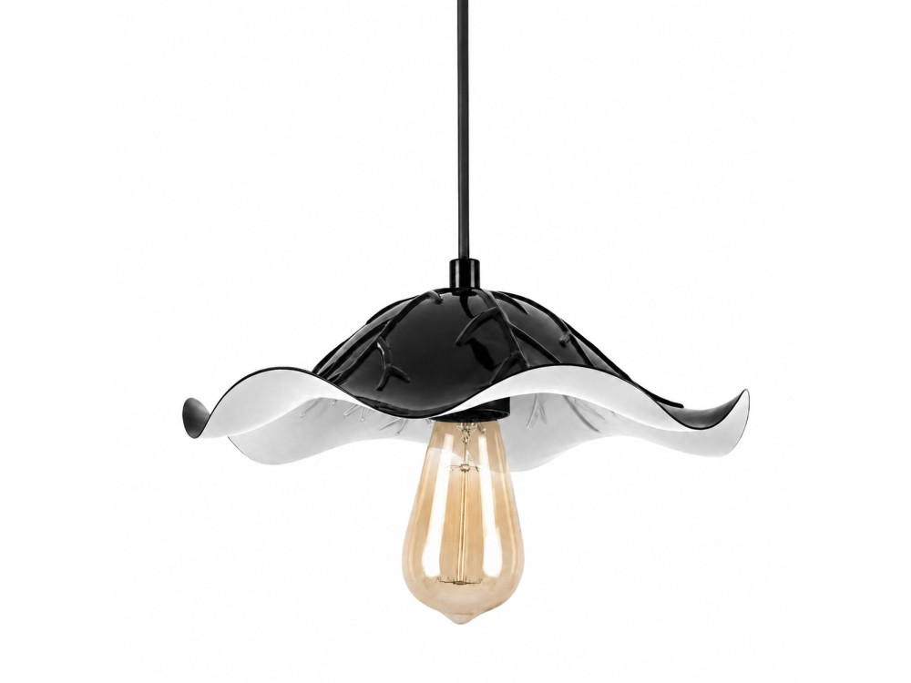 Candeeiro suspenso em metal «Liana» - 29 x 29 cm - Preto