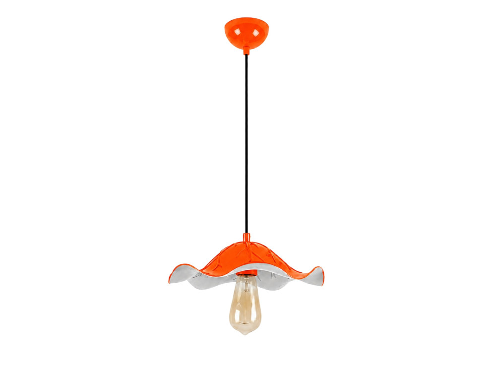 Candeeiro suspenso em metal «Liana» - 29 x 29 cm - Laranja