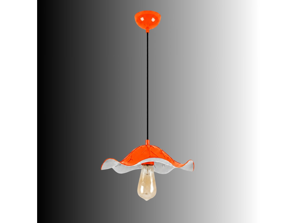 Candeeiro suspenso em metal «Liana» - 29 x 29 cm - Laranja