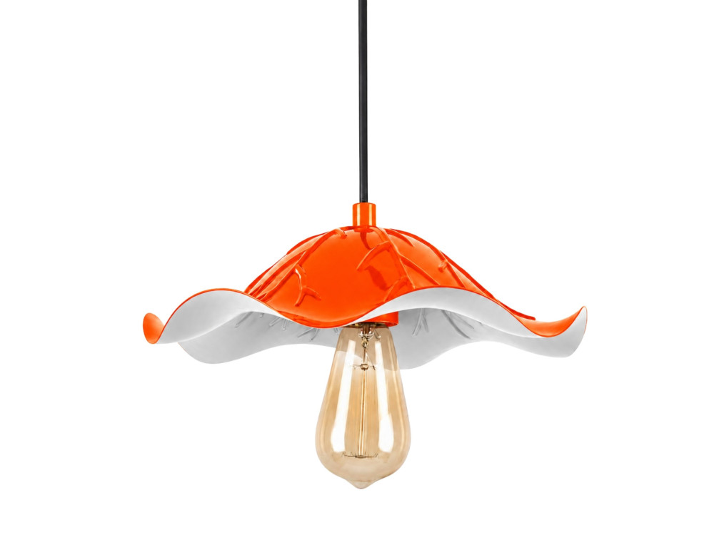 Candeeiro suspenso em metal «Liana» - 29 x 29 cm - Laranja