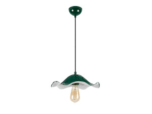 Candeeiro suspenso em metal «Liana» - 29 x 29 cm - Verde escuro