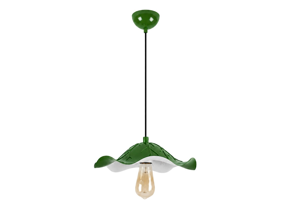 Candeeiro suspenso em metal «Liana» - 29 x 29 cm - Verde claro