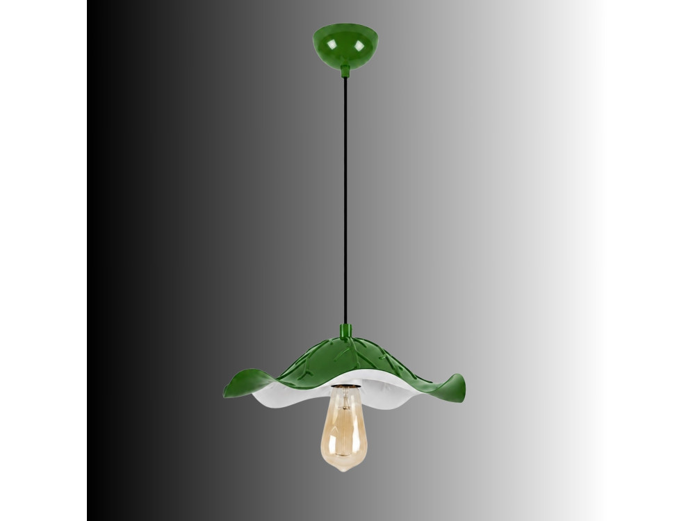 Candeeiro suspenso em metal «Liana» - 29 x 29 cm - Verde claro