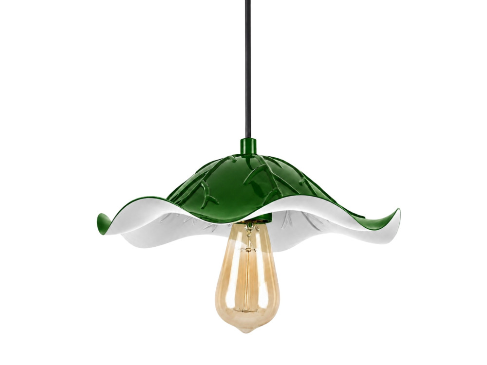 Candeeiro suspenso em metal «Liana» - 29 x 29 cm - Verde claro