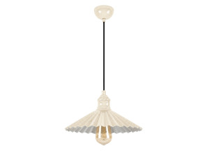 Candeeiro suspenso em metal «Plise» - 32 x 32 cm - Bege