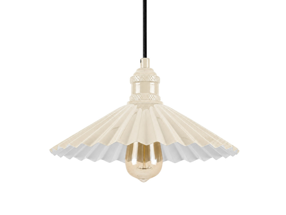 Candeeiro suspenso em metal «Plise» - 32 x 32 cm - Bege