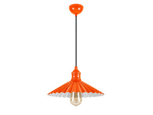 Candeeiro suspenso em metal «Plise» - 32 x 32 cm - Laranja