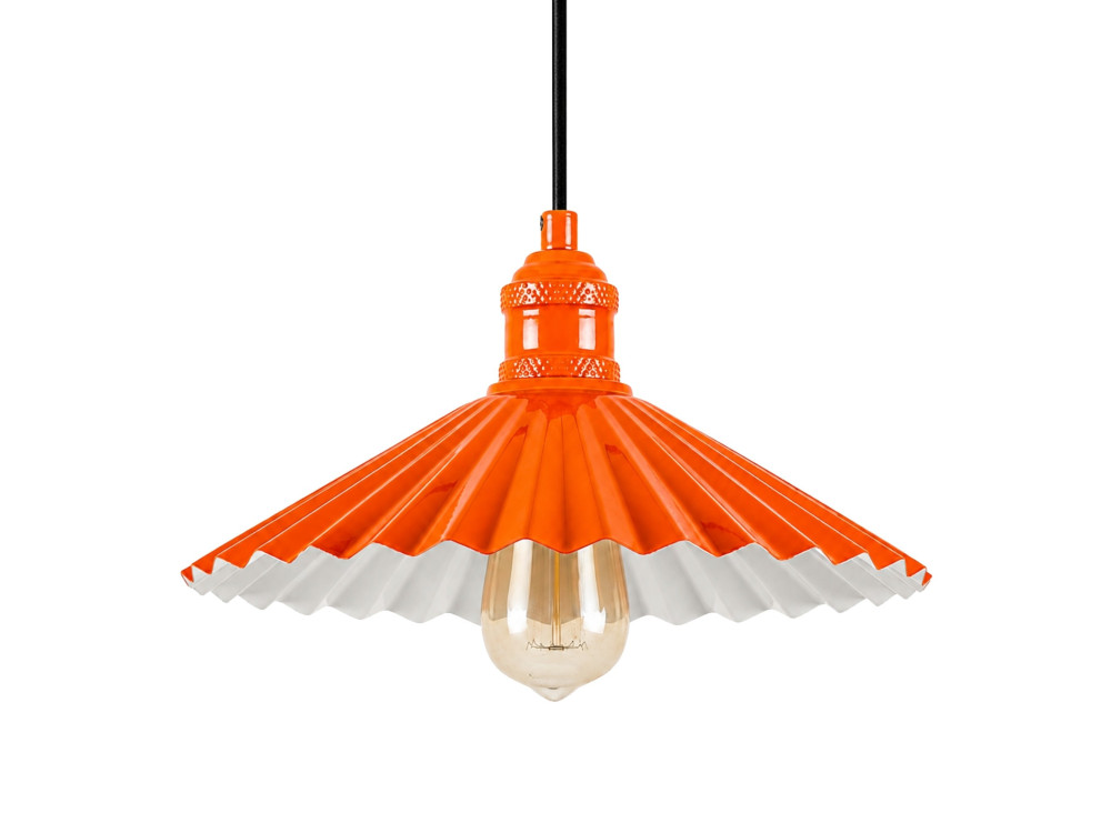 Candeeiro suspenso em metal «Plise» - 32 x 32 cm - Laranja