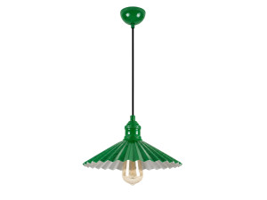 Candeeiro suspenso em metal «Plise» - 32 x 32 cm - Verde claro