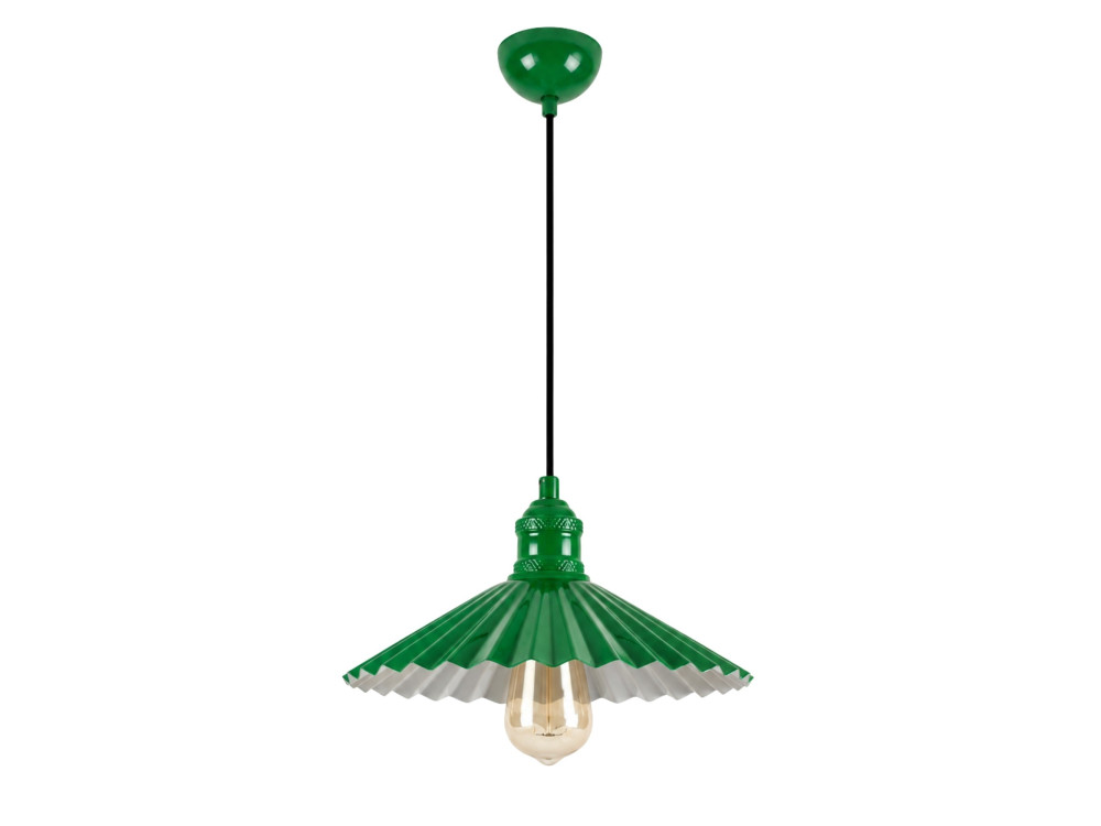 Candeeiro suspenso em metal «Plise» - 32 x 32 cm - Verde claro