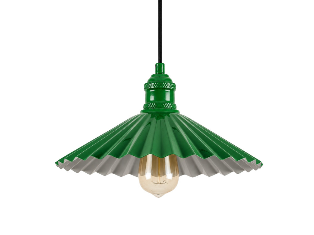 Candeeiro suspenso em metal «Plise» - 32 x 32 cm - Verde claro