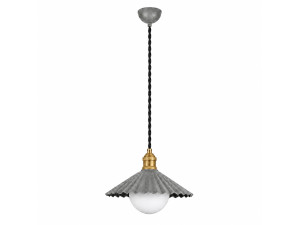 Candeeiro suspenso em metal «Plise» - 32 x 32 cm - Cinzento