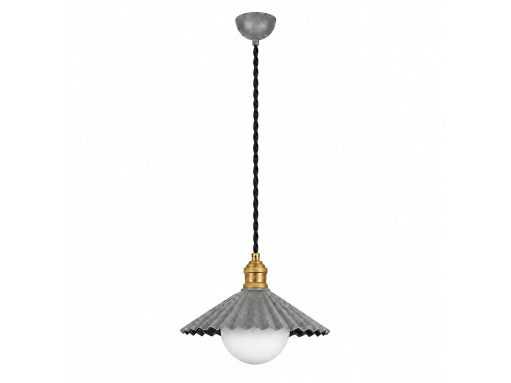 Candeeiro suspenso em metal «Plise» - 32 x 32 cm - Cinzento