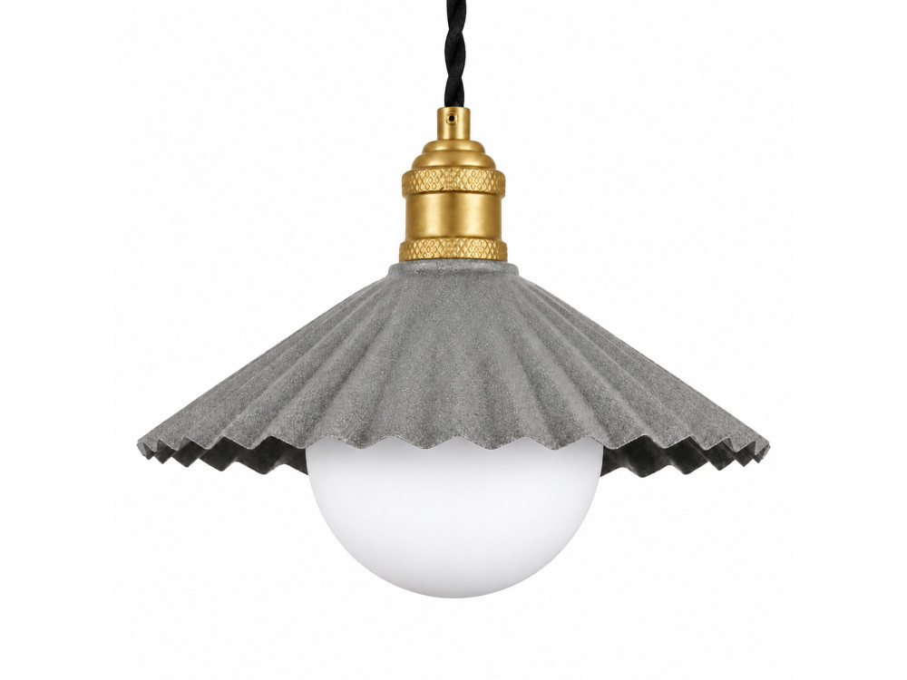 Candeeiro suspenso em metal «Plise» - 32 x 32 cm - Cinzento