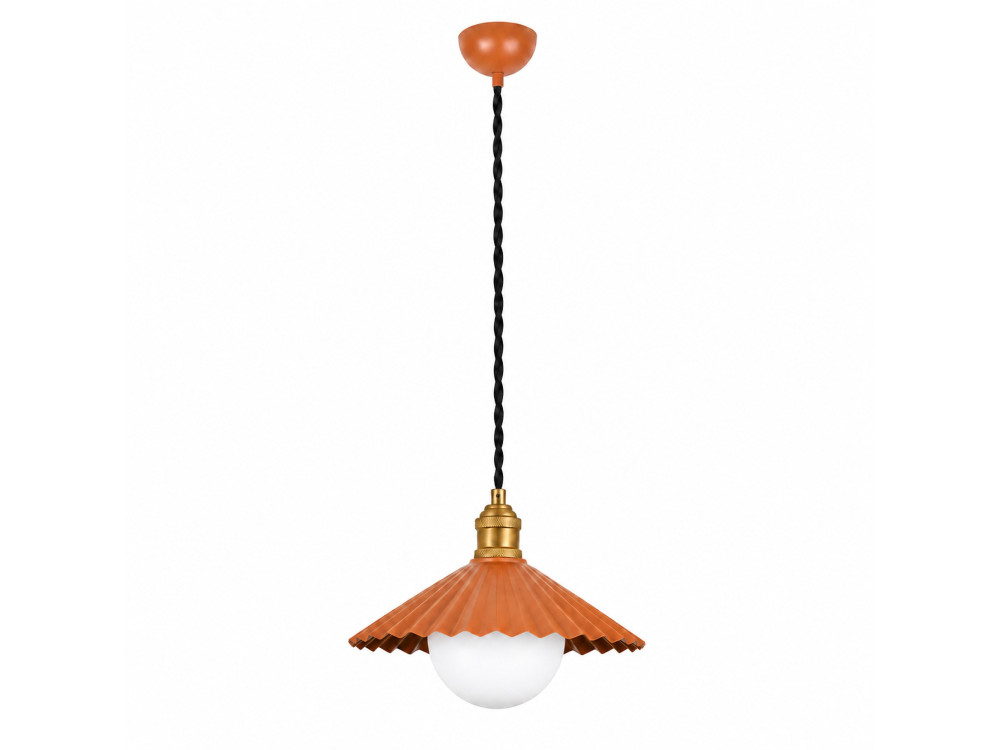 Candeeiro suspenso em metal «Plise» - 32 x 32 cm - Laranja