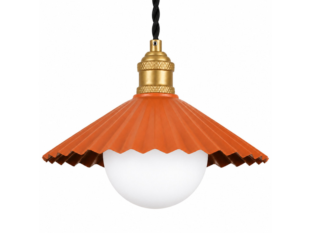 Candeeiro suspenso em metal «Plise» - 32 x 32 cm - Laranja