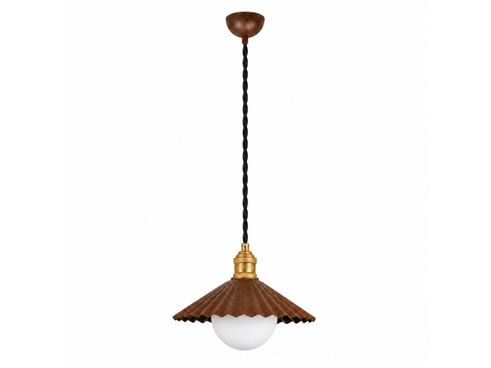 Candeeiro suspenso em metal «Plise» - 32 x 32 cm - Castanho escuro