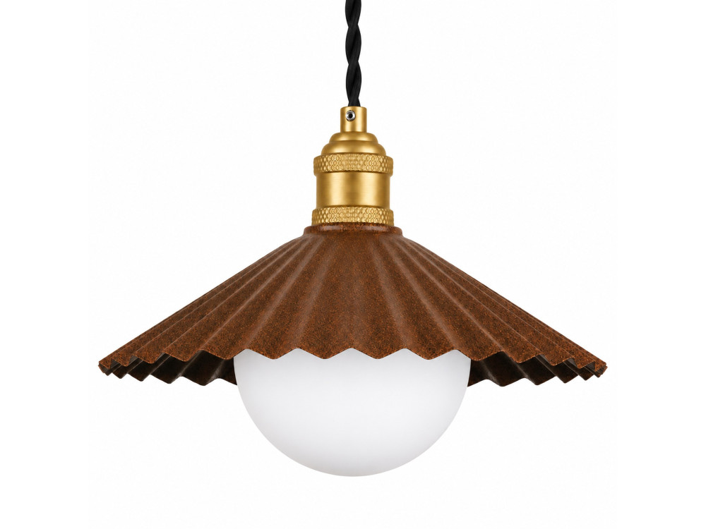 Candeeiro suspenso em metal «Plise» - 32 x 32 cm - Castanho escuro