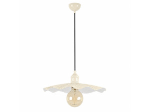 Candeeiro suspenso em metal «Ondula» - 34 x 34 cm - Bege